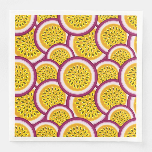 Passion fruit slices paper dinner napkins (Front)