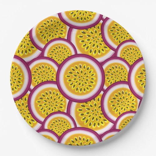 Passion fruit slices paper plates