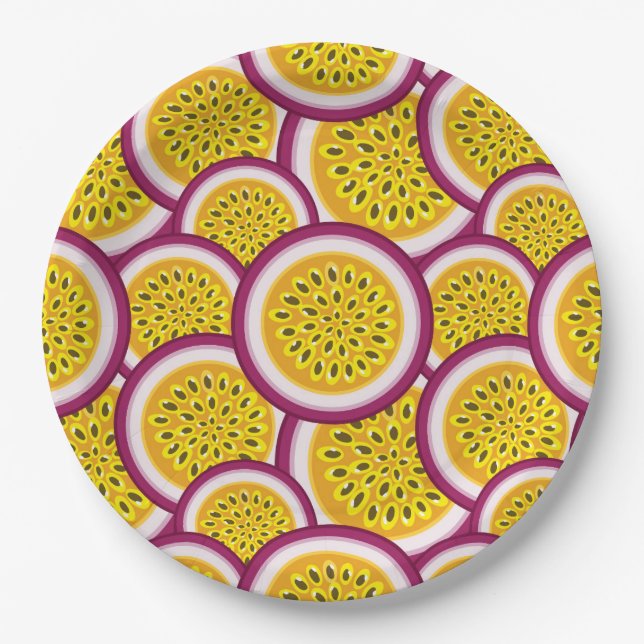 Passion fruit slices paper plates (Front)