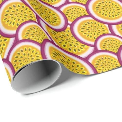Passion fruit slices wrapping paper