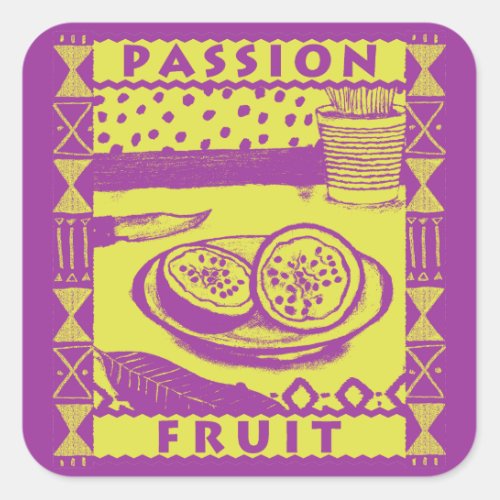 Passion Fruit Square Sticker