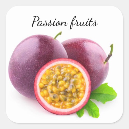 Passion fruits square sticker