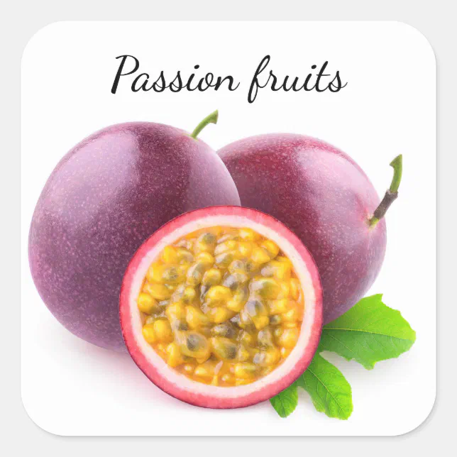 Passion fruits square sticker Zazzle