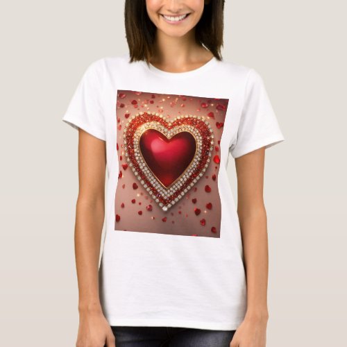 Passion in Red Heartbeat on Fabric T_Shirt