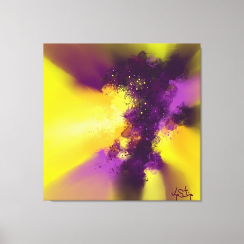 Passion In The Sun _ Purple Yellow Orange Abstract Canvas Print