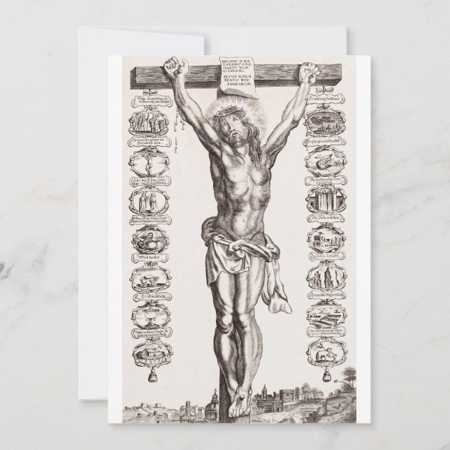 Passion of Jesus crucifixion of Christ Holiday Card (Front)