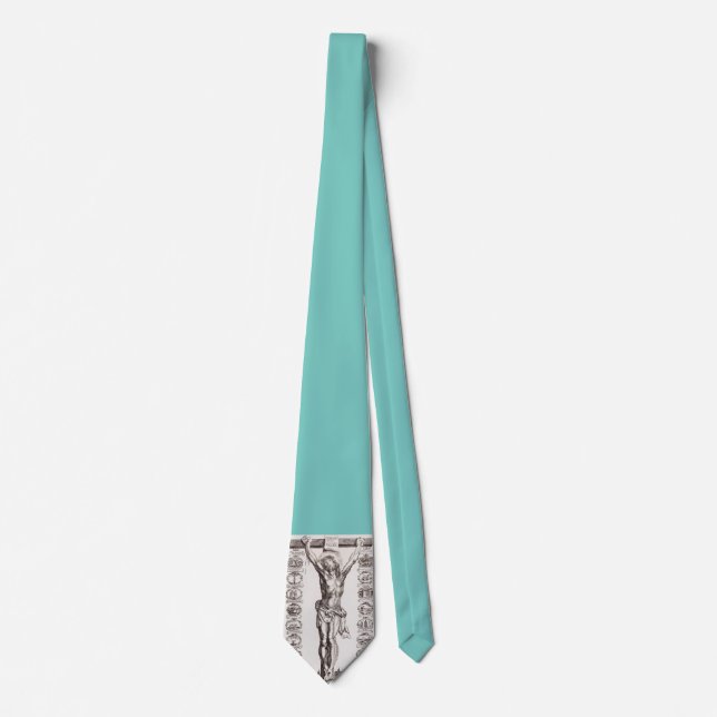 Passion of Jesus crucifixion of Christ Neck Tie (Front)