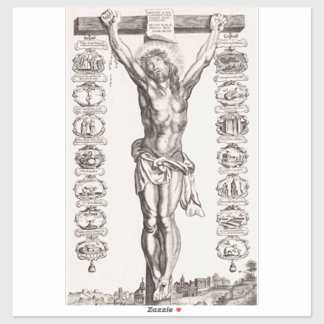 Passion of Jesus crucifixion of Christ Sticker (Sheet)