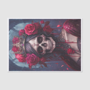 Passion & Pain, Dark Queen. Gothic Skull & Roses Tissue Paper