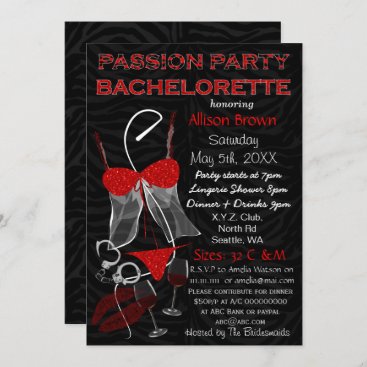 Passion Party Bachelorette, Lingerie Shower Invite