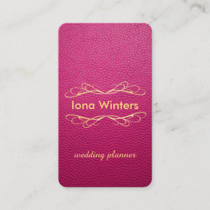 Passion Pink Mock Leather Instagram Style Business Card