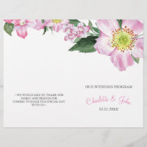 Passion Pink Watercolor Flowers Wedding invitation