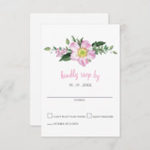 Passion Pink Watercolor Flowers Wedding invitation