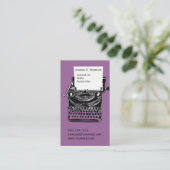 Passion Purple Vintage Antique Typewriter Writer Business Card (Standing Front)