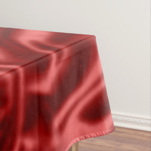 Passion Red Faux Satin Wedding Tablecloth