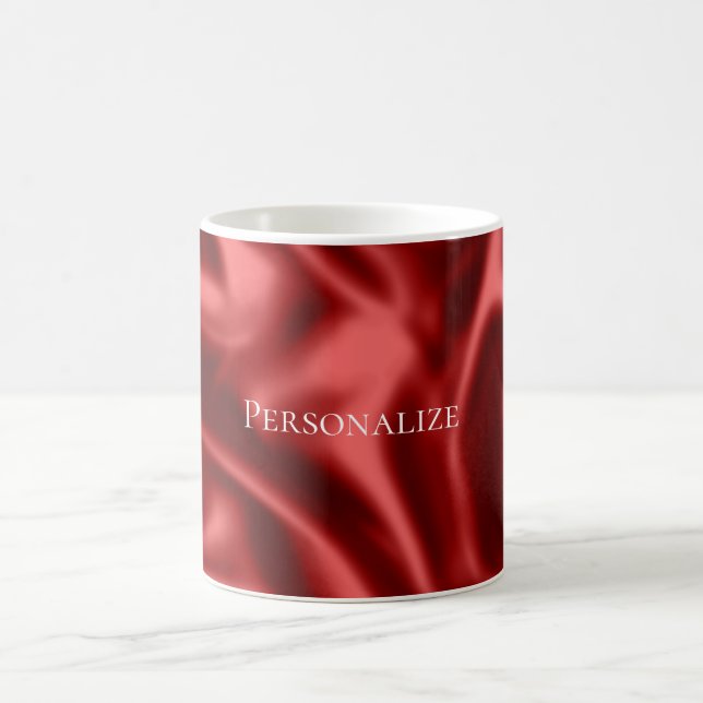Passion Red Romantic Faux Satin  Coffee Mug (Center)