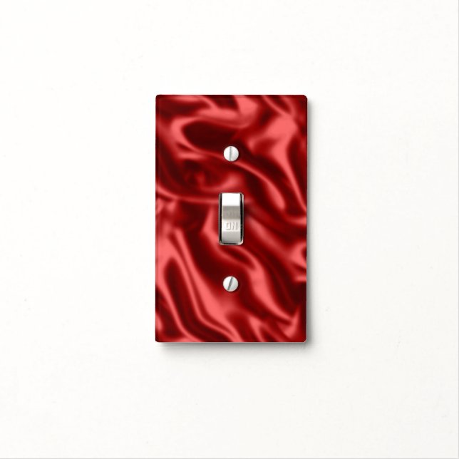 Passion Red Romantic Faux Satin  Light Switch Cover (In Situ)