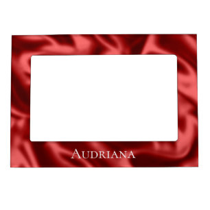 Passion Red Romantic Faux Satin Magnetic Frame