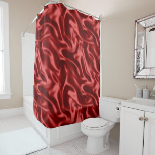 Passion Red Romantic Faux Satin Shower Curtain