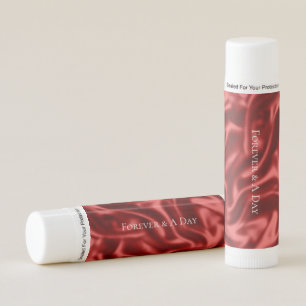 Passion Red Romantic Faux Satin Wedding Lip Balm