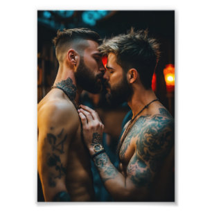 Passionate Connection – Intimate Tattooed Art for Photo Print