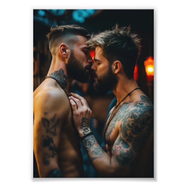 Passionate Connection – Intimate Tattooed Art for  Photo Print (Front)