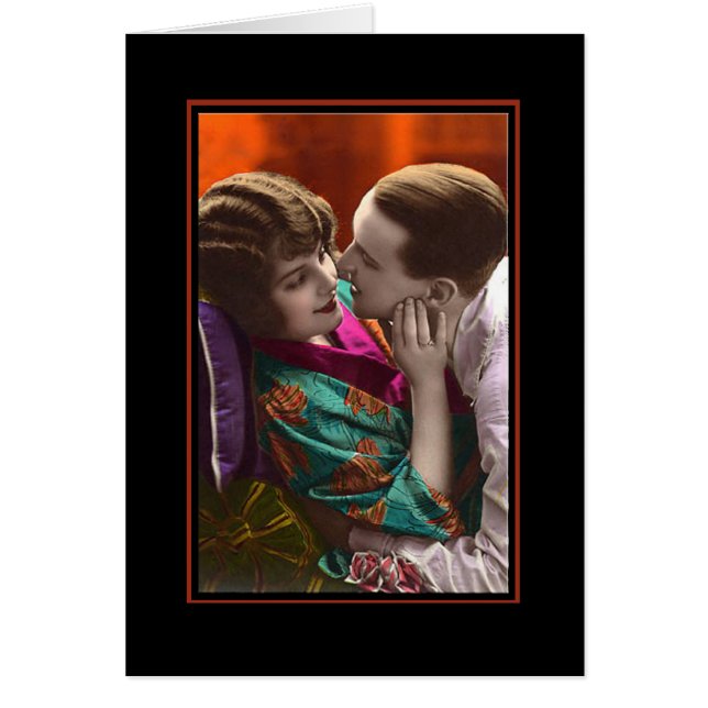 passionate couple vintage retro cards (Front)