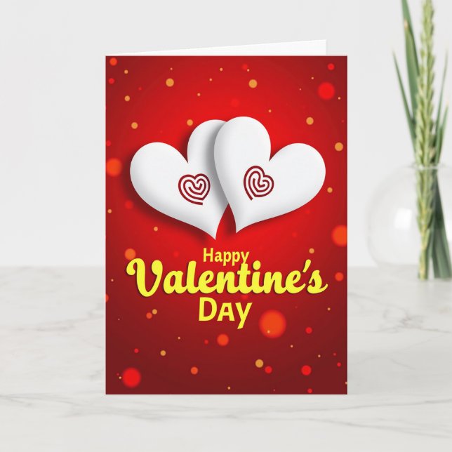Passionate Hearts Valentines Day Card (Front)