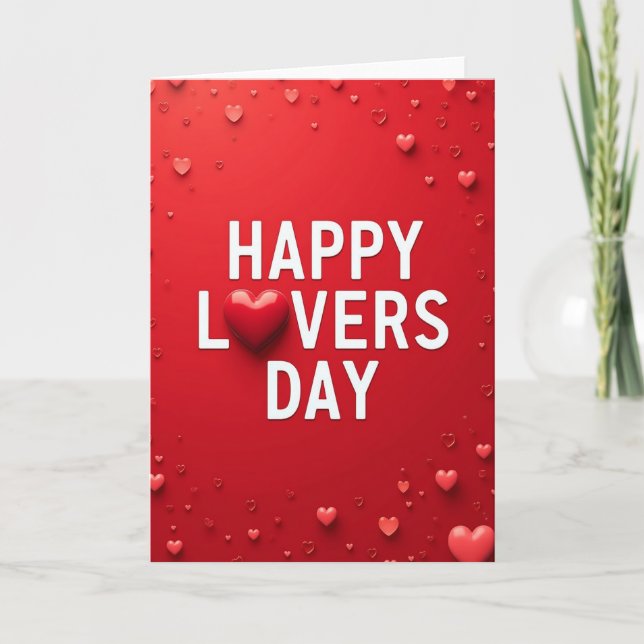 Passionate Lovers Day Heart Card (Front)