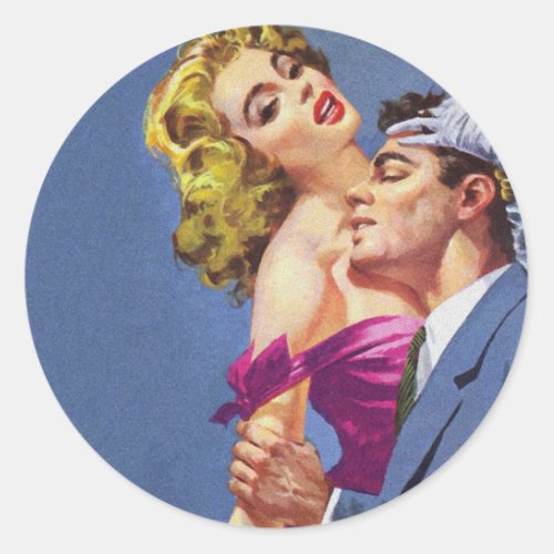 Passionate Lovers Vintage Pulp Magazine Cover Art Classic Round Sticker