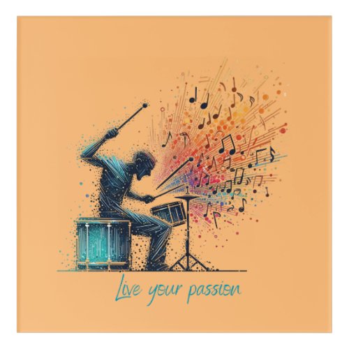 Passionate musician percussionist acrylic print
