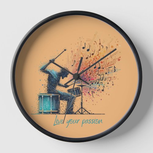 Passionate musician percussionist clock