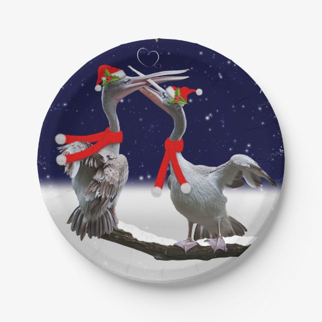 Passionate Pelicans Paper Plate (Front)