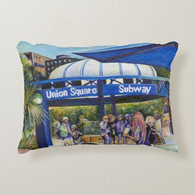 Passionate People Playing in the Park, NYC Decorative Pillow (Front)