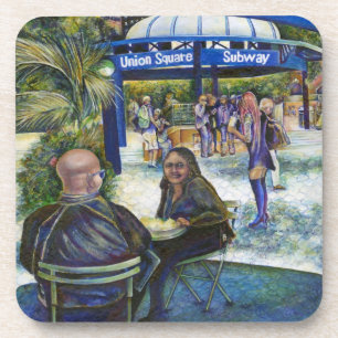 Passionate People Playing in the Park, NYC Drink Coaster