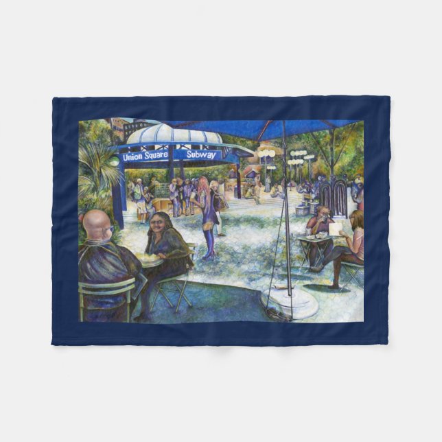 Passionate People Playing in the Park, NYC Fleece Blanket (Front (Horizontal))