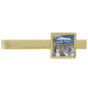 Passionate People Playing in the Park, NYC Gold Finish Tie Bar