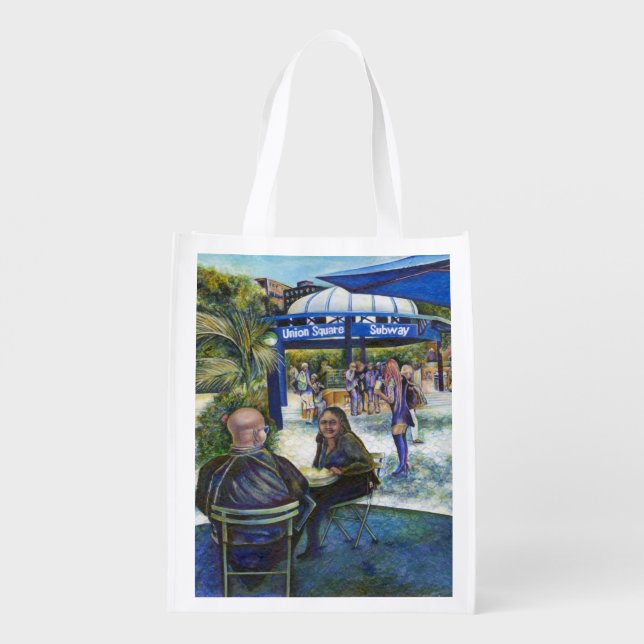 Passionate People Playing in the Park, NYC Grocery Bag (Back)