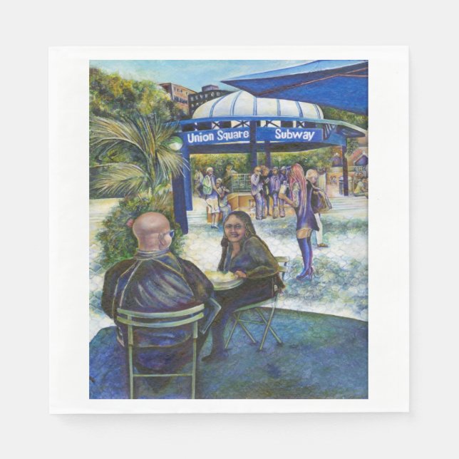 Passionate People Playing in the Park, NYC Paper Napkins (Front)