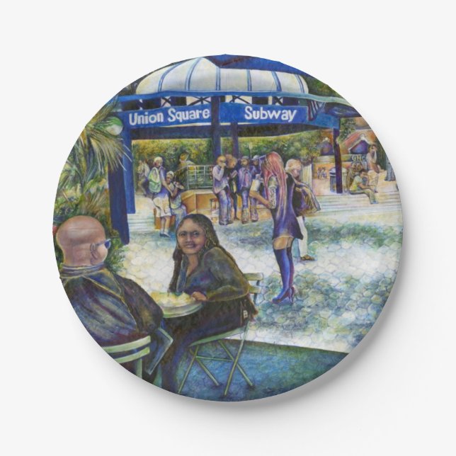 Passionate People Playing in the Park, NYC Paper Plates (Front)