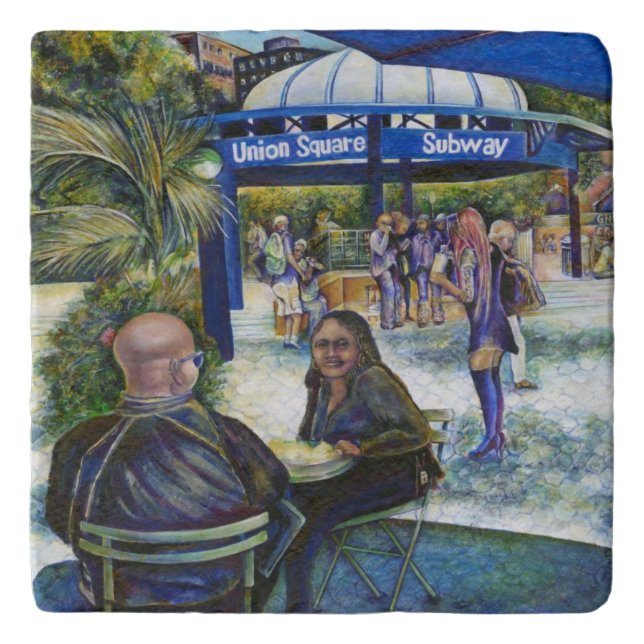 Passionate People Playing in the Park, NYC Trivet (Front)