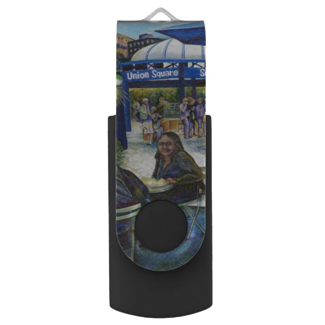Passionate People Playing in the Park, NYC USB Flash Drive (Front Vertical)