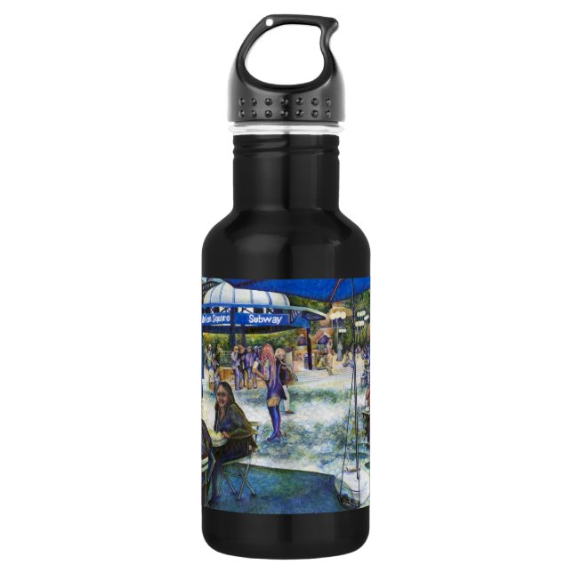 Passionate People Playing in the Park, NYC Water Bottle (Front)