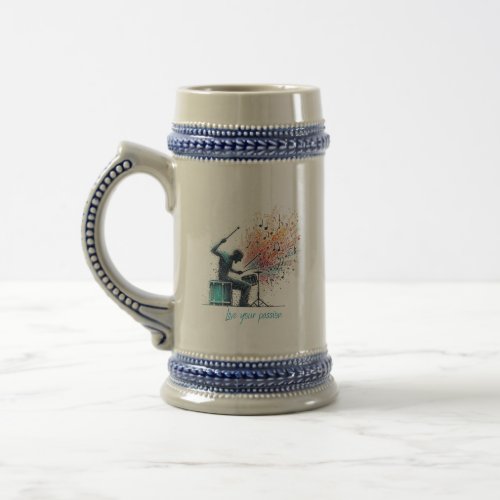 Passionate percussionist beer stein