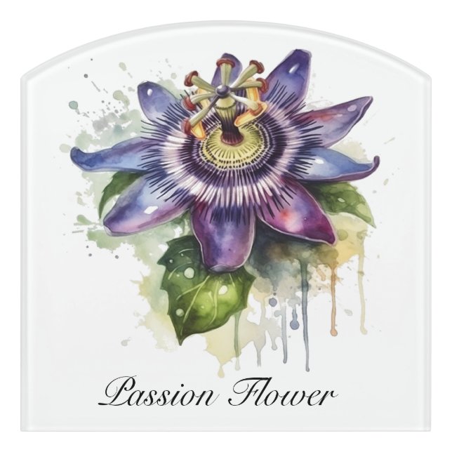  Passionate Purple Passion Flower  Door Sign (Contour Front)