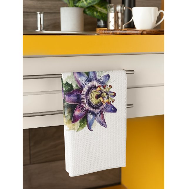 Passionate Purple Passion Flower Kitchen Towel (Creator Uploaded)