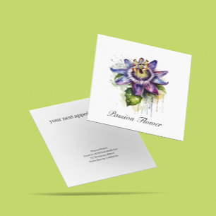 Passionate Purple Passion Flower Square Business Card