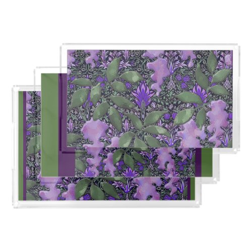 Passionate Purple Wisteria Jungle Acrylic Tray