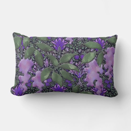 Passionate Purple Wisteria Jungle Lumbar Pillow