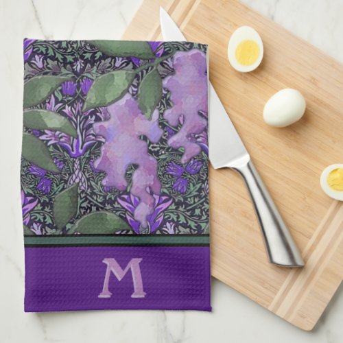 Passionate Purple Wisteria Personalized Kitchen Towel